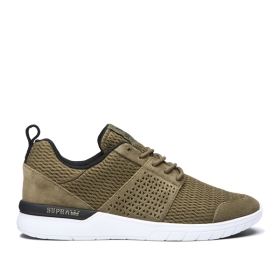 Mens Supra Low Top Shoes SCISSOR Olive/Black/white | AU-38211